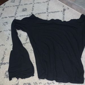 Black off the shoulder long sleeve top